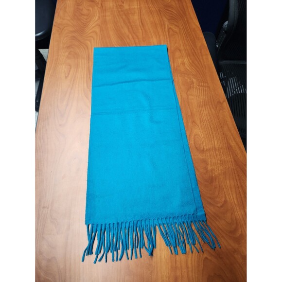 Perry Ellis Turquoise 100% Cashmere Scarf - Picture 4 of 5